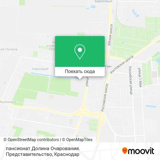 Карта пансионат Долина Очарования. Представительство