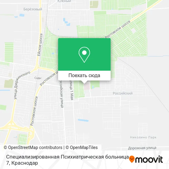 Карта Специализированная Психиатрическая больница 7