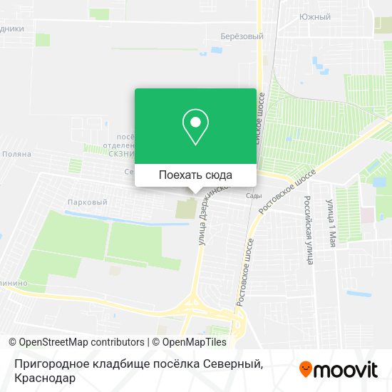 Карта Пригородное кладбище посёлка Северный