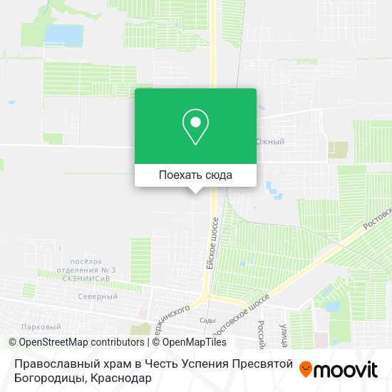 Карта Православный храм в Честь Успения Пресвятой Богородицы