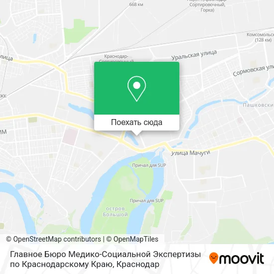 Карта Главное Бюро Медико-Социальной Экспертизы по Краснодарскому Краю