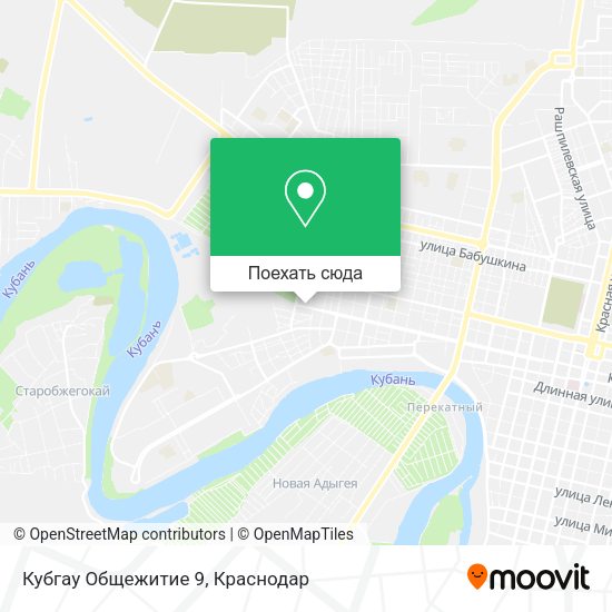 Карта Кубгау Общежитие 9