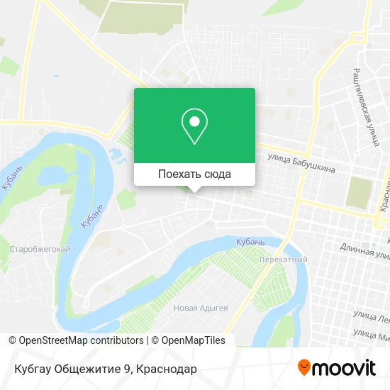 Карта Кубгау Общежитие 9