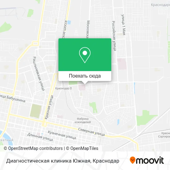 Карта Диагностическая клиника Южная