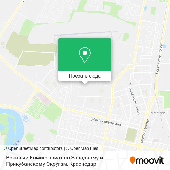Карта Военный Комиссариат по Западному и Прикубанскому Округам