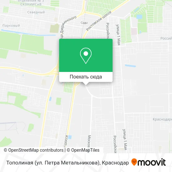 Карта Тополиная (ул. Петра Метальникова)