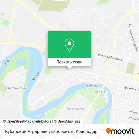 Карта Кубанский Аграрный университет