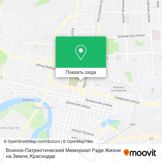 Карта Военно-Патриотический Мемориал Ради Жизни на Земле