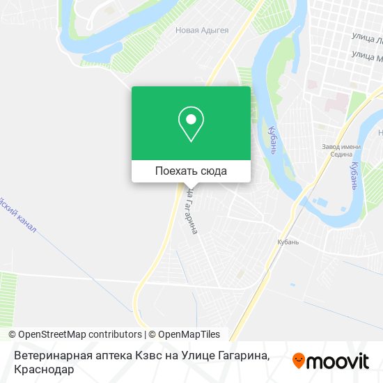 Карта Ветеринарная аптека Кзвс на Улице Гагарина