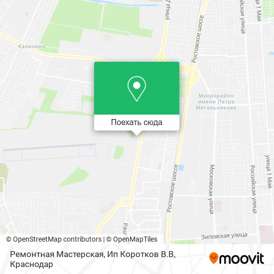 Карта Ремонтная Мастерская, Ип Коротков В.В