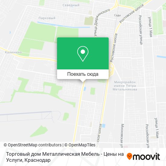 Карта Торговый дом Металлическая Мебель - Цены на Услуги