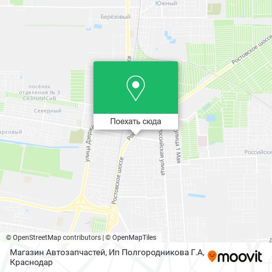 Карта Магазин Автозапчастей, Ип Полгородникова Г.А