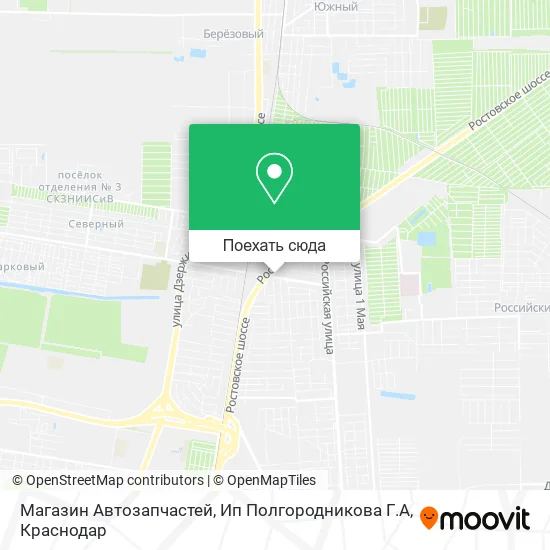 Карта Магазин Автозапчастей, Ип Полгородникова Г.А