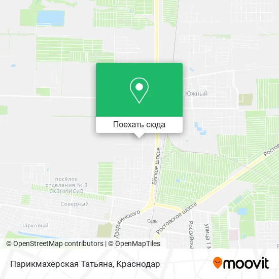 Карта Парикмахерская Татьяна