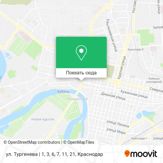 Карта ул. Тургенева‎ | 1, 3, 6, 7, 11, 21