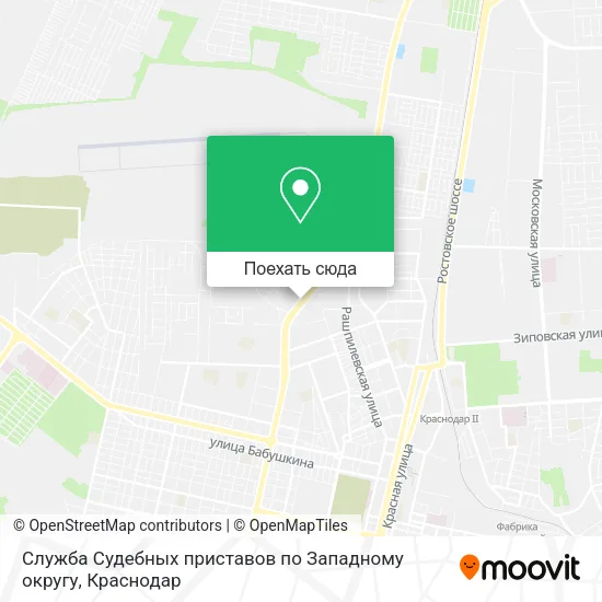 Карта Служба Судебных приставов по Западному округу