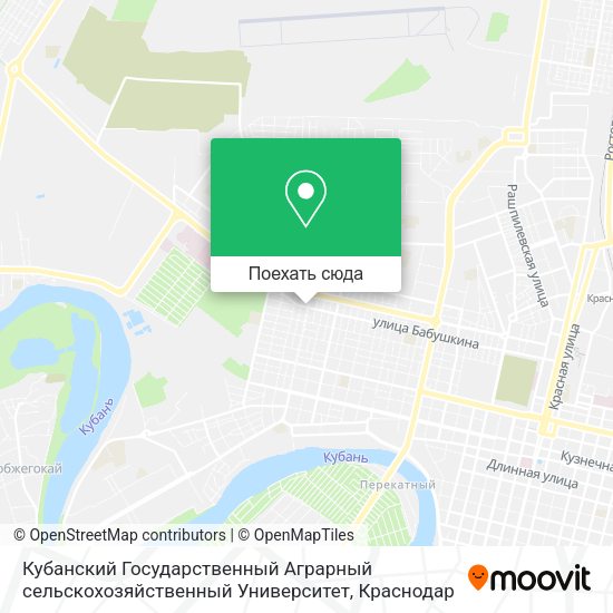 Карта Кубанский Государственный Аграрный сельскохозяйственный Университет