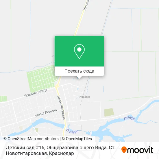 Карта Детский сад #16, Общеразвивающего Вида, Ст. Новотитаровская