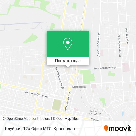 Карта Клубная, 12а Офис MTC