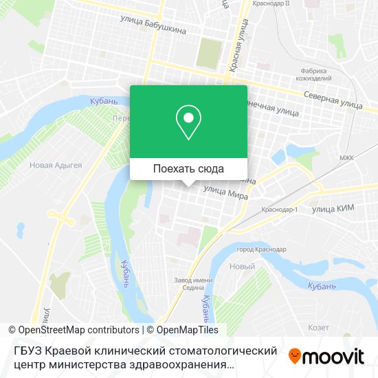 Карта ГБУЗ Краевой клинический стоматологический центр министерства здравоохранения Краснодарского края