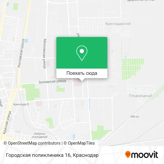 Карта Городская поликлиника 16