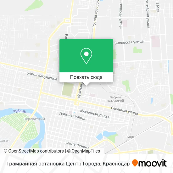 Карта Трамвайная остановка Центр Города