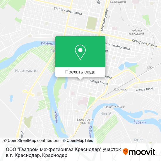 Карта ООО "Газпром межрегионгаз Краснодар" участок в г. Краснодар
