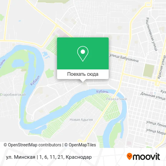 Карта ул. Минская | 1, 6, 11, 21