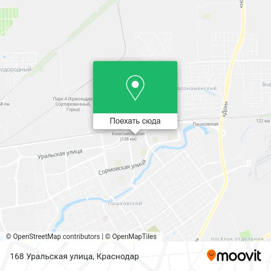 Карта 168 Уральская улица