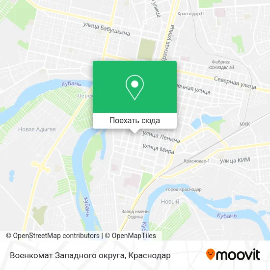 Карта Военкомат Западного округа
