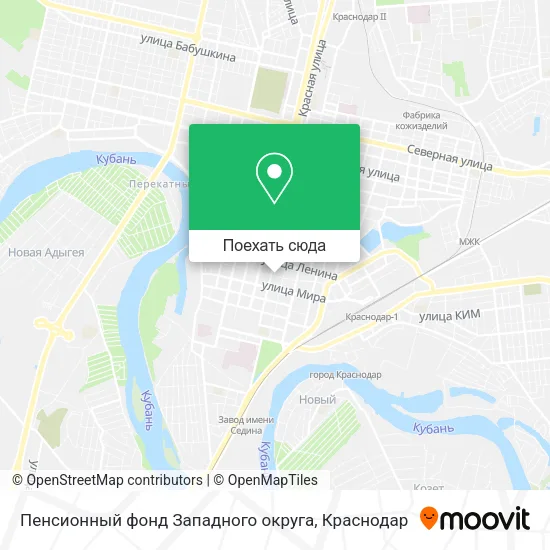 Карта Пенсионный фонд Западного округа