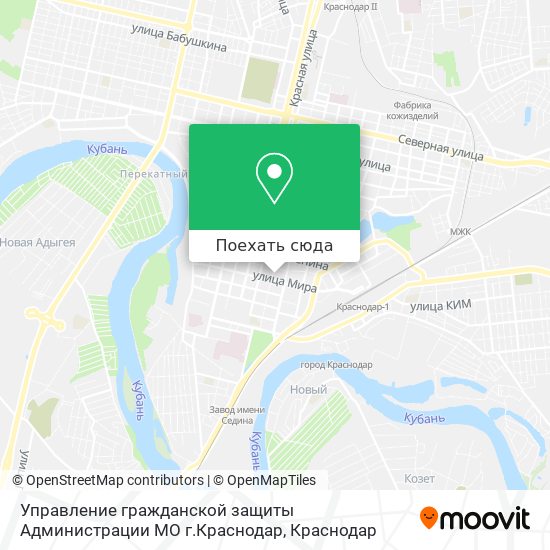 Карта Управление гражданской защиты Администрации МО г.Краснодар