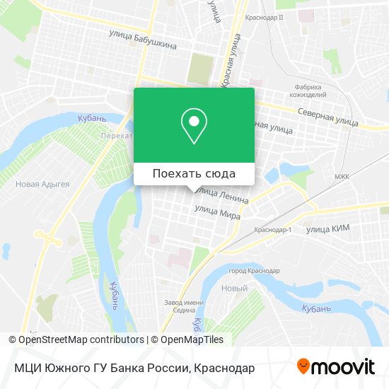 Карта МЦИ Южного ГУ Банка России