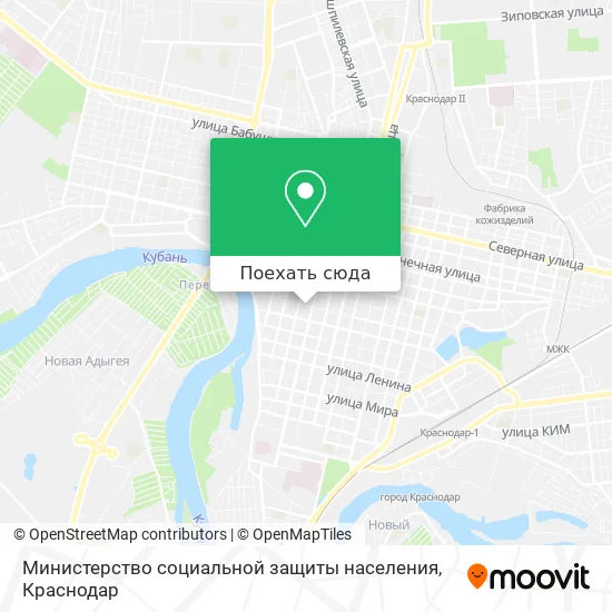 Карта Министерство социальной защиты населения