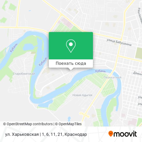 Карта ул. Харьковская | 1, 6, 11, 21