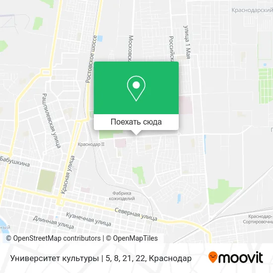 Карта Университет культуры | 5, 8, 21, 22
