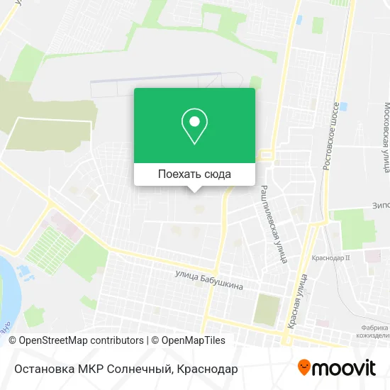 Карта Остановка МКР Солнечный