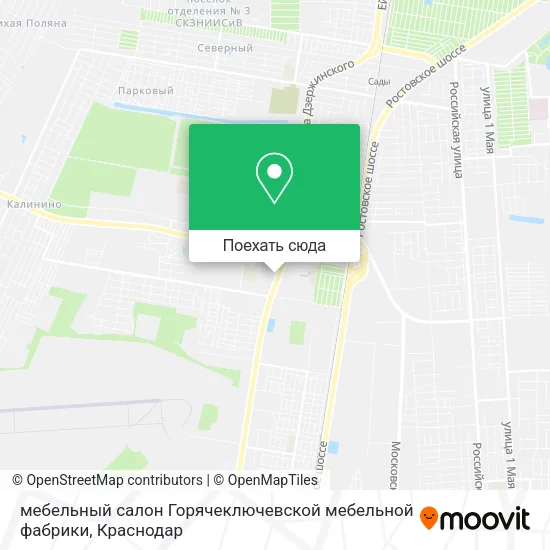 Карта мебельный салон Горячеключевской мебельной фабрики