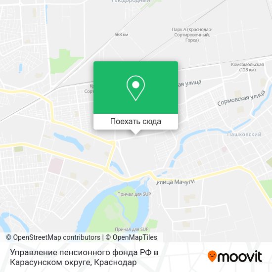 Карта Управление пенсионного фонда РФ в Карасунском округе