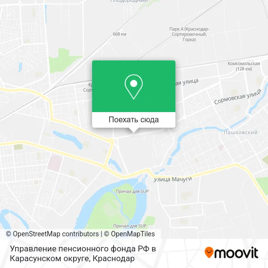 Карта Управление пенсионного фонда РФ в Карасунском округе