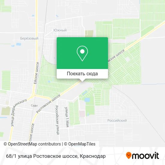 Карта 68/1 улица Ростовское шоссе