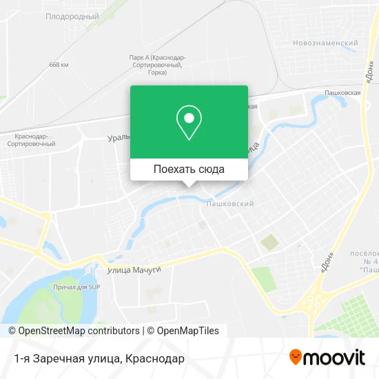 Карта 1-я Заречная улица