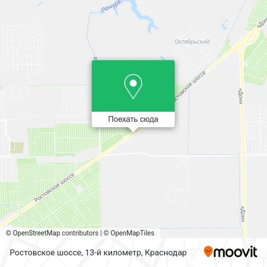 Карта Ростовское шоссе, 13-й километр