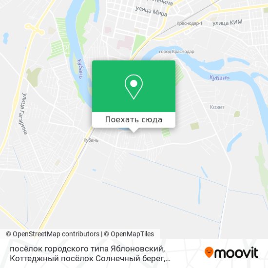 Карта посёлок городского типа Яблоновский, Коттеджный посёлок Солнечный берег