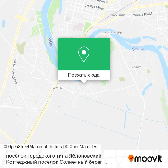 Карта посёлок городского типа Яблоновский, Коттеджный посёлок Солнечный берег