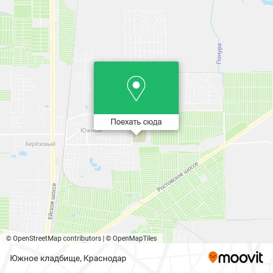 Карта Южное кладбище