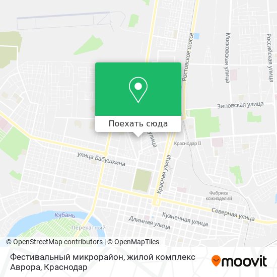Карта Фестивальный микрорайон, жилой комплекс Аврора