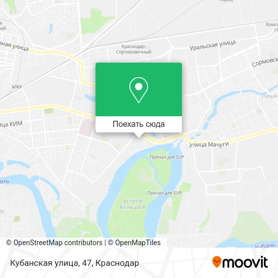 Карта Кубанская улица, 47