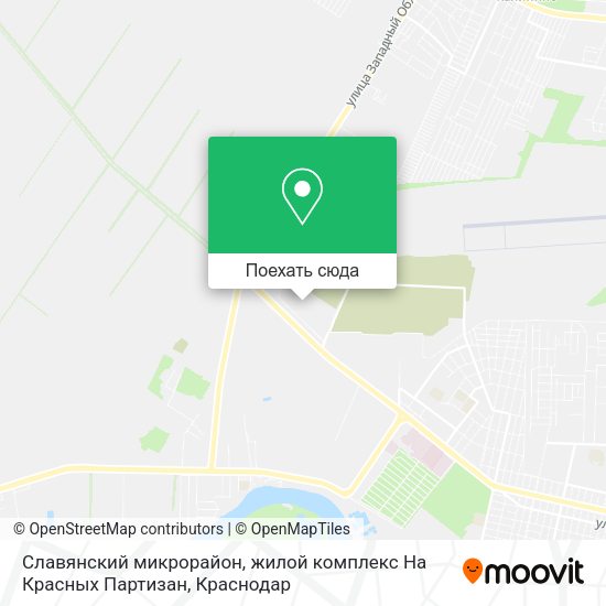 Карта Славянский микрорайон, жилой комплекс На Красных Партизан