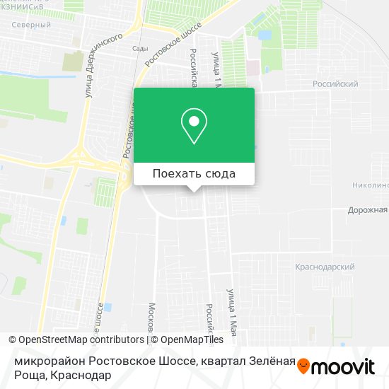 Карта микрорайон Ростовское Шоссе, квартал Зелёная Роща